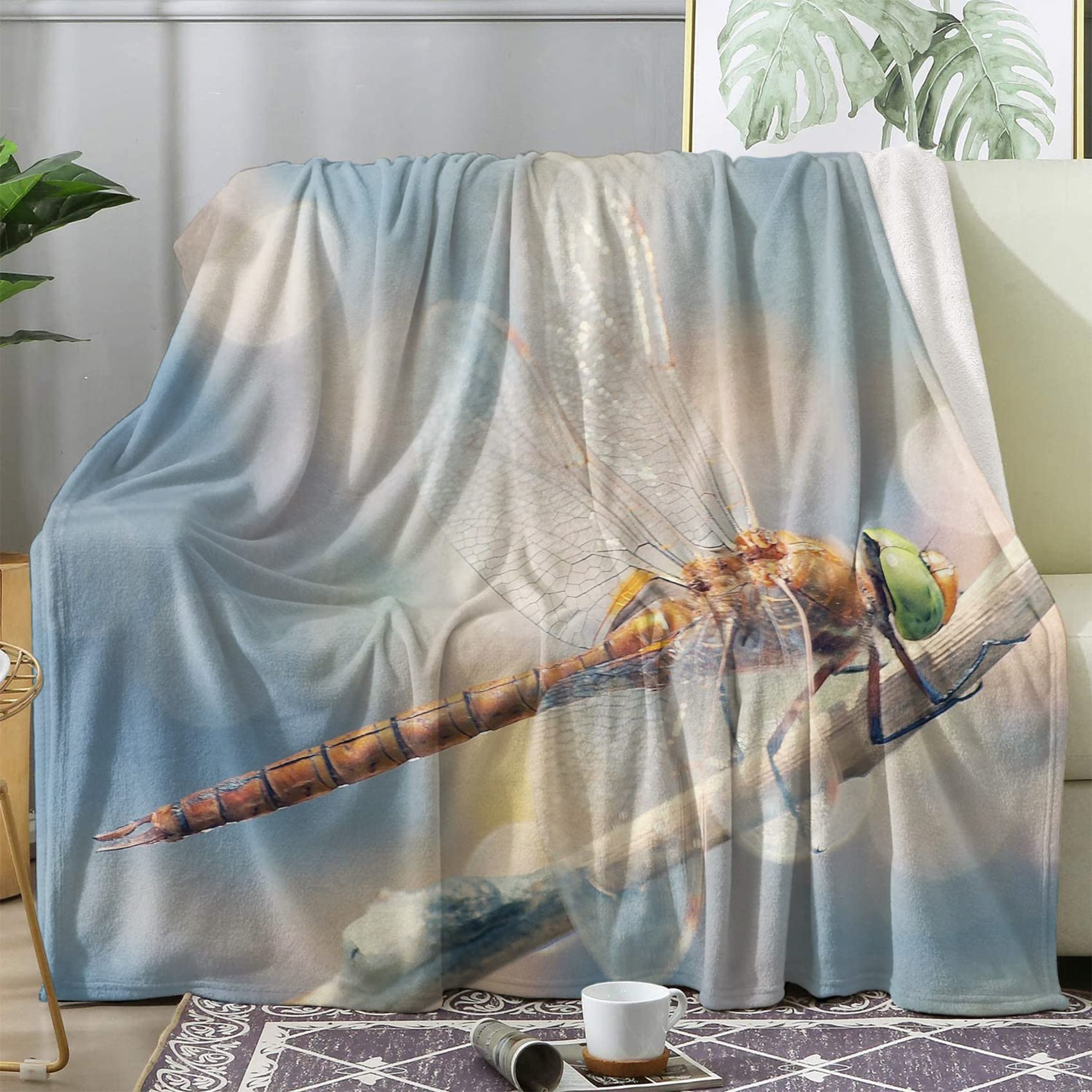 Plaid lit hiver contre le froid : couverture polaire double en flanelle 220x240cm