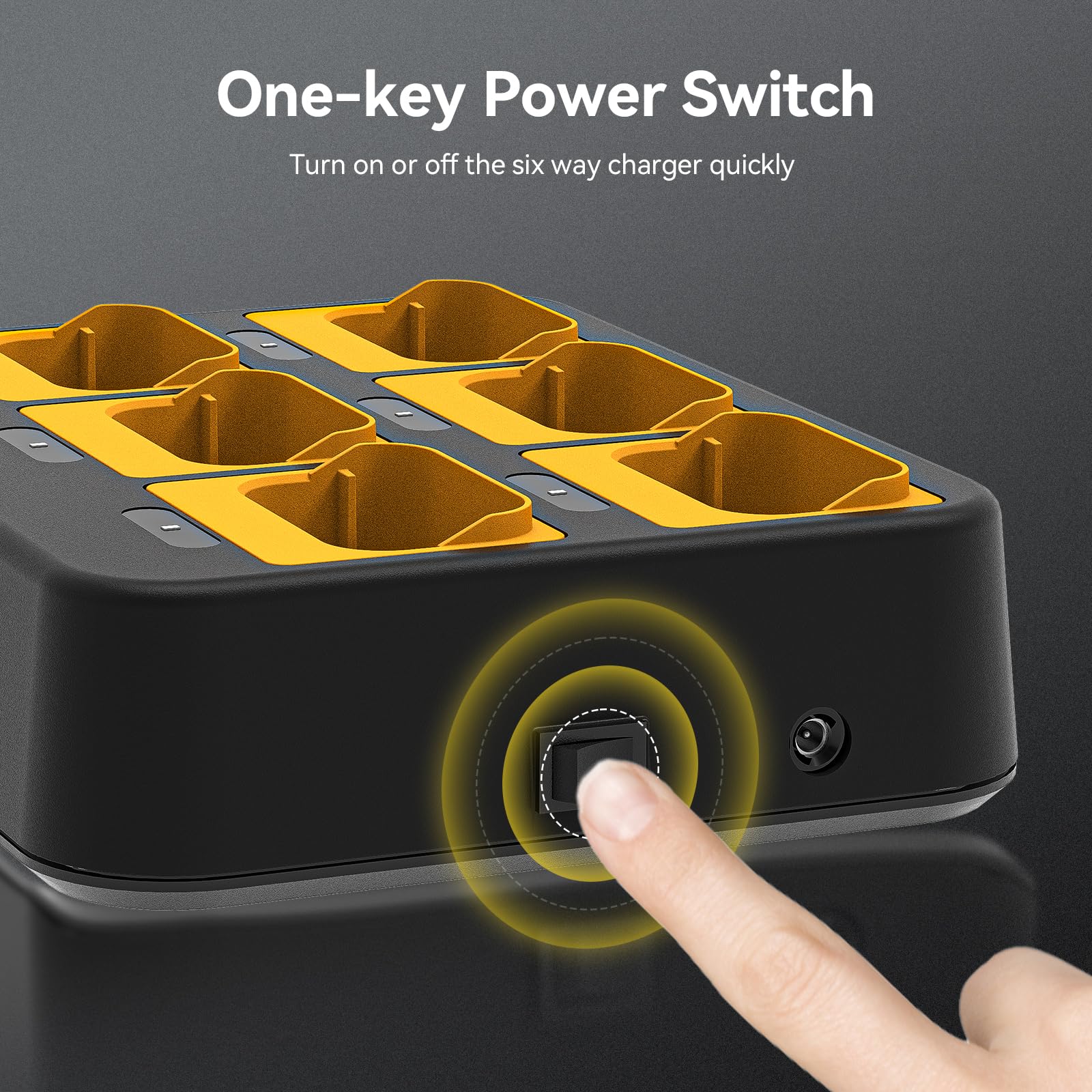 Retevis RB648 Cargador de 6 Puertos para Walkie-talkies RB648/RB648P, Carga 6 Radio de 2 vías, con 8 Protecciones, Alimentación AC/DC e Indicadores LED, Carga Eficiente y Segura (1 Paquete)