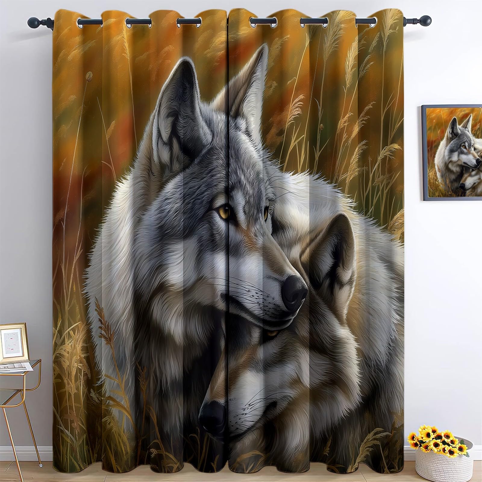 Rideaux opaques thermiques loup occultant anti-bruit pour chambre adulte 140x245