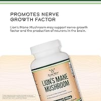 Vista 4 de Double Wood - Cápsulas de suplemento de hongo melena de león, suministro de 2 meses (120 cápsulas), para apoyo cerebral y salud inmunológica