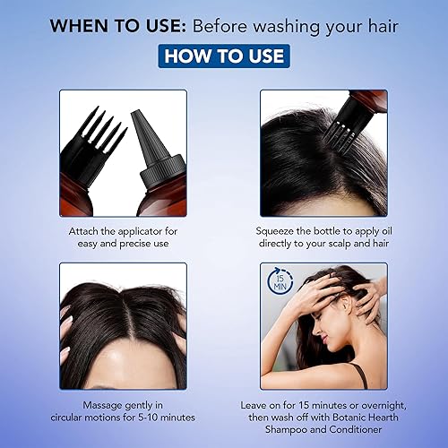 Miniatura 6 de Botanic Hearth Aceite de romero 100% puro para el crecimiento del cabello (6.7 onzas líquidas) infundido con biotina, jojoba y aceite de ricino