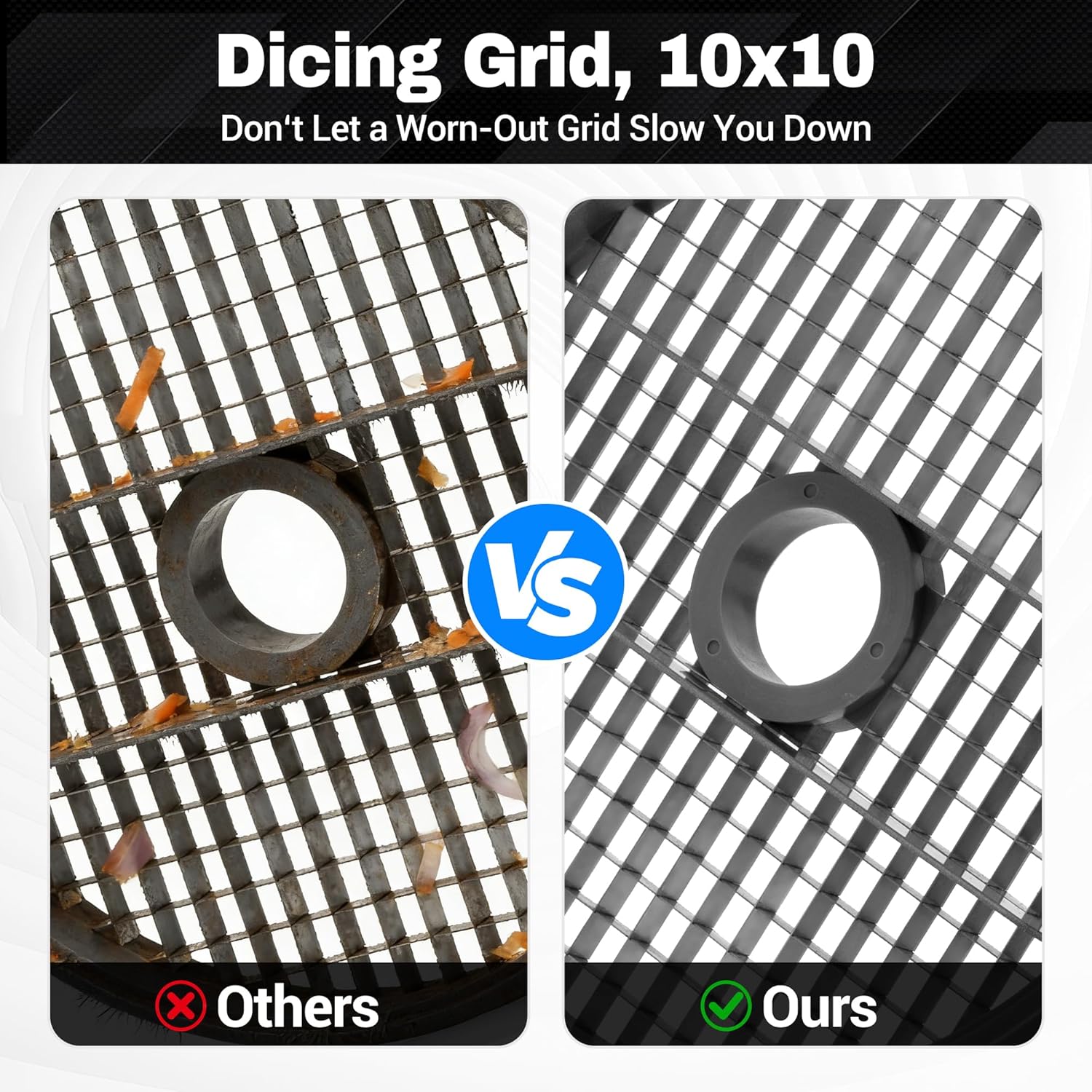 #28119 Genuine OEM Commercial Dicing Grid - 10mm x 10mm Precise Dice Cut Replacement Grid - For Robot Coupe R502 R602 R652 R752 CL50 CL52 CL55 CL60, CL Series & Leading Commercial Food Processors