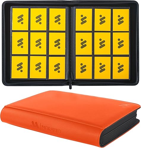 Miniatura 21 de Carpeta de tarjetas con 9 bolsillos, carpeta de tarjetas intercambiables con capacidad para hasta 360 tarjetas con 20 fundas, álbum con cremallera