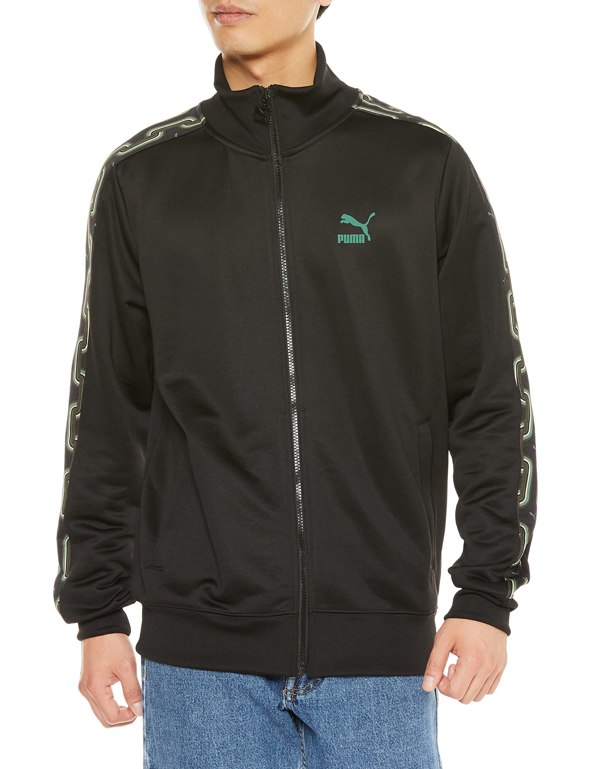 PUMA Męska kurtka treningowa Regular T7 70s dla mężczyzn, czarny, L