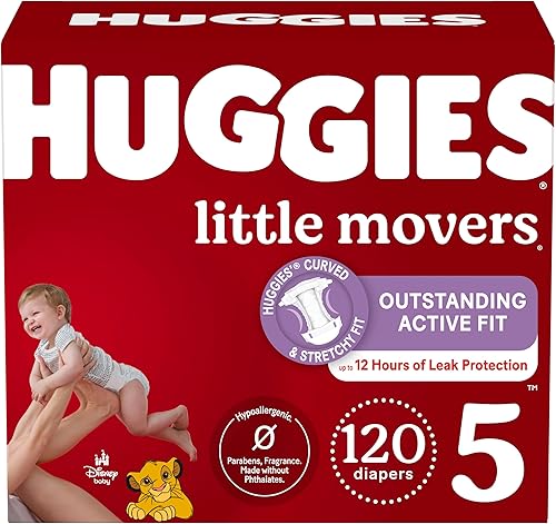 Huggies Little Movers - Pañales para bebé talla 5 más de 27 libras 60 unidades paquete de 2 disponible en Yaxa Colombia