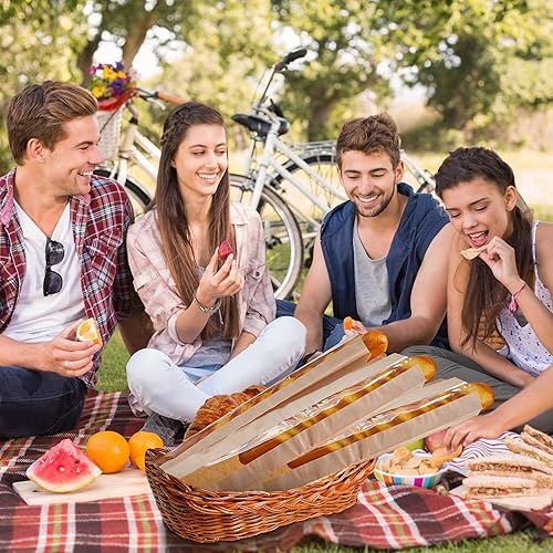 Miniatura 6 de Layhit 300 bolsas de pan de papel con ventana para pan casero, bolsas de pan de papel kraft marrón, bolsas de almacenamiento de pan francés largo,
