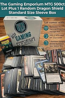 500 Assorted Magic: The Gathering Cards Lot (Plus 1 Random Dragon Shield Standard Size Card Matte Sleeves 100 CT)