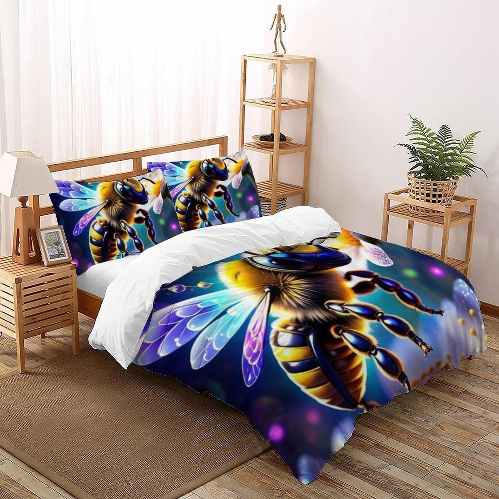 Housse de couette super king fermeture éclair avec motif animaux flying