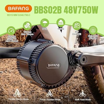 BAFANG 750W Mid Drive Kit,Mid Drive Ebike Conversion Kit Brushless Upgraded Motor with LCD Digital Display Chainring for Commuter Bike,Recumbent Trike,Mountain Bike,Cargo Bike
