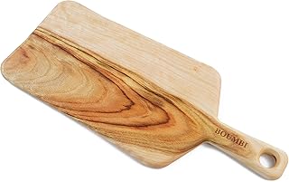 BOUMBI Fragrant Camphor Laurel Wood Cutting Board with Handle(15.7x6.3x0.55 inches paddle)