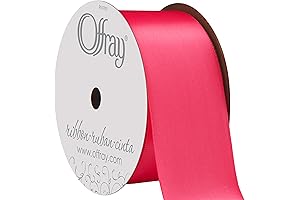 Offray: 1.5" Wide Single Face Satin Ribbon, 4 Yards, 12 Feet Long, Shocking Pink
