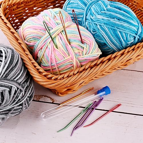 Miniatura 7 de Agujas de coser de reparación, aguja grande y agujas de tapiz gigantes con botella transparente para ganchillo y cuentas, acolchado y manualidades,