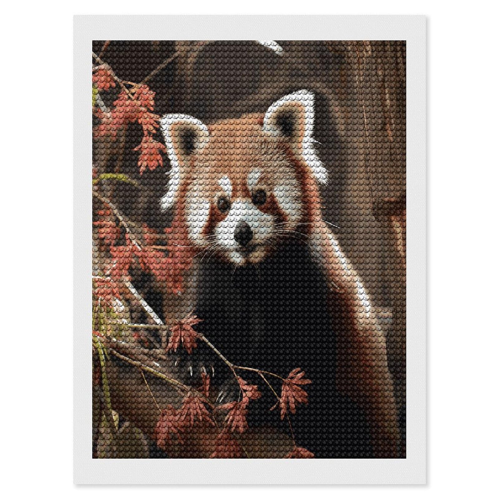 FekiLoot Red Pandas Diamond Painting Kits for Beginners DIY Diamond Art Kits for Adults Full Drill Round Diamond Dot Gem Art Painting Fun DIY Crafts for Home Kitchen Wall Decor Gift 12"x16"