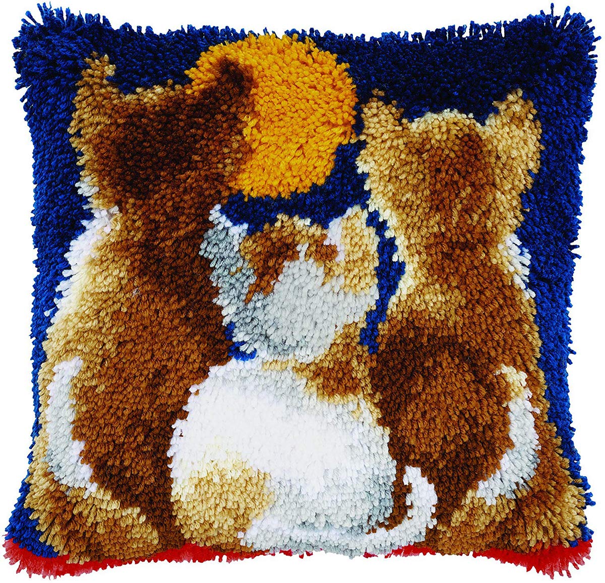 Myriad Choices DIY Latch Hook Kits 3D Stereo Embroidery Pillowcase Cross Stitch Sofa Cushion Cover for Kids and Adults，Animal Picture (BZ-233)