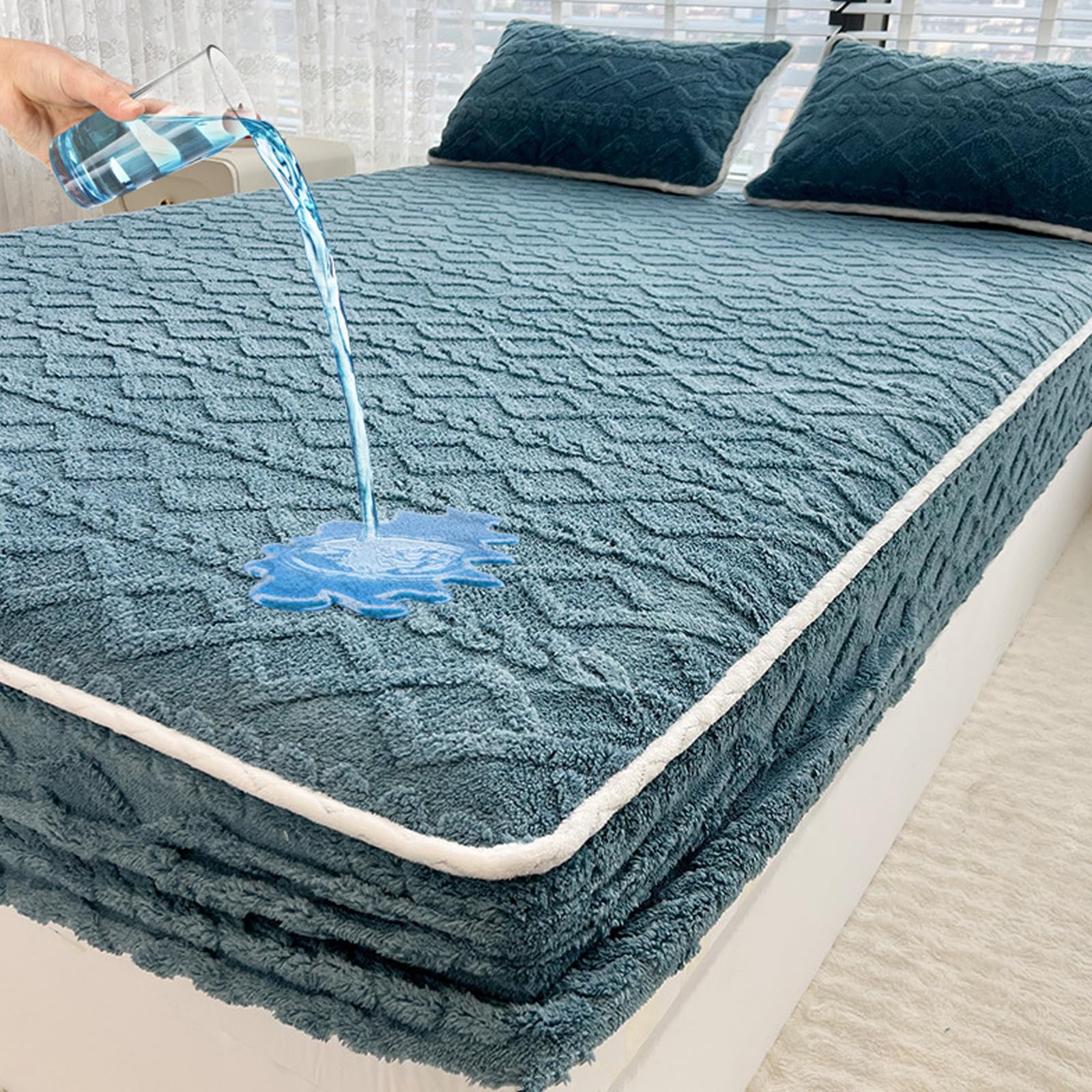 Protector de colchón impermeable para las noches de invierno funda bajera ajustable de 180x220