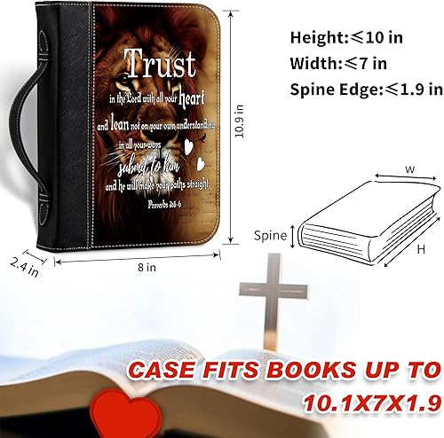Miniatura 4 de Funda para la Biblia para mujer, tamaño grande, fundas de cuero para la Biblia, regalos espirituales, estuche de transporte de la Biblia