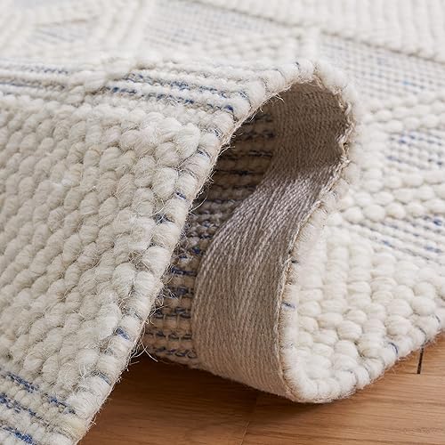 Miniatura 6 de SAFAVIEH Alfombra de área de 8 x 10 pies - Colección Natura - Grande - Marfil y beige, tejido plano de lana hecha a mano, estilo rústico marroquí