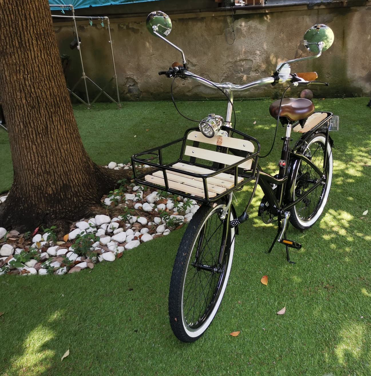 TentHome Retro Fahrradspiegel 2 Stück Rückspiegel Fahrrad Seitenspiegel Verstellbar Spiegel HD Reflektor für Lenker Ebike Mountainbike Radfahren Rund