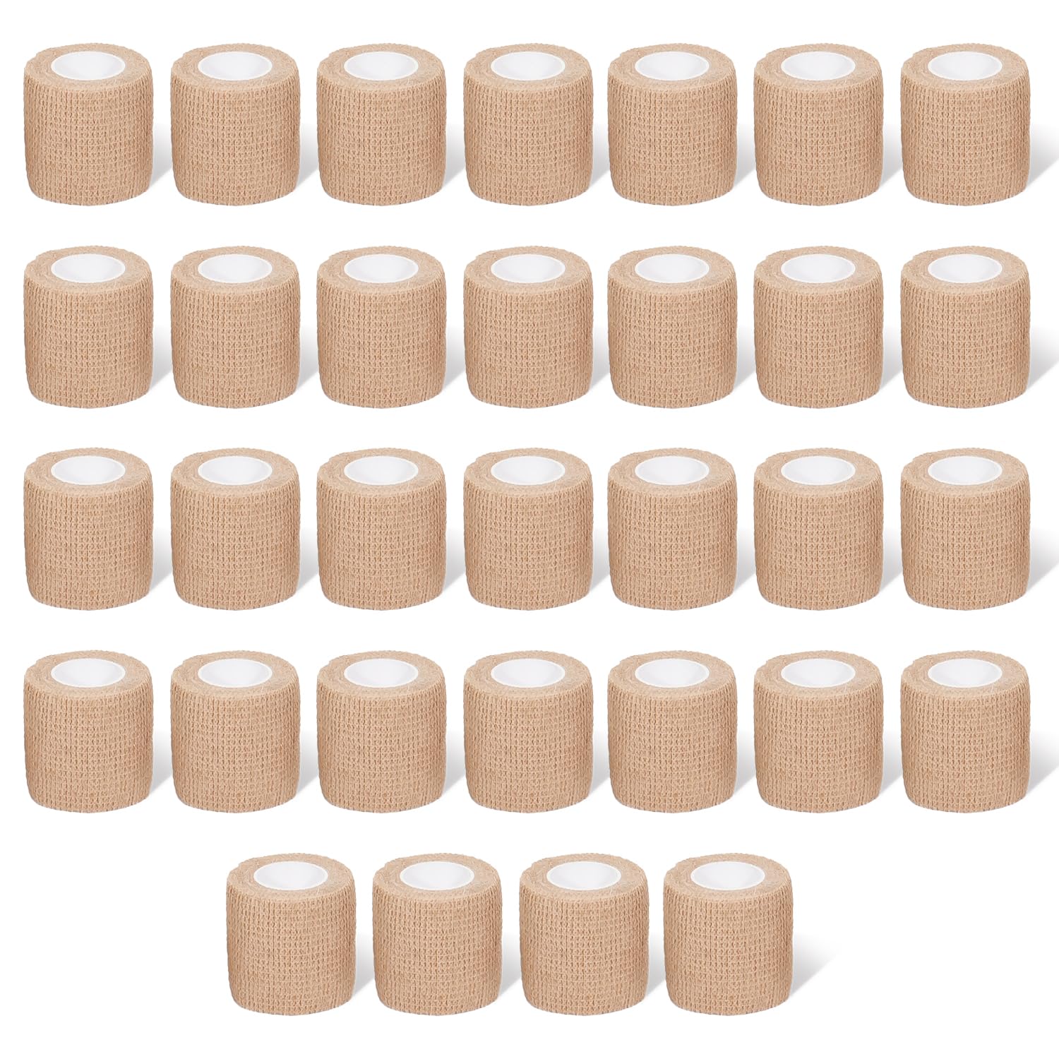JHGIC Self Adhesive Bandage Wrap,Bandage Tape,Medical Tape,Vet Tape,Athletic Tape Gauze,for First Aid,Sports, Wrist, Ankle (Skin Color, 2inch*32rolls)