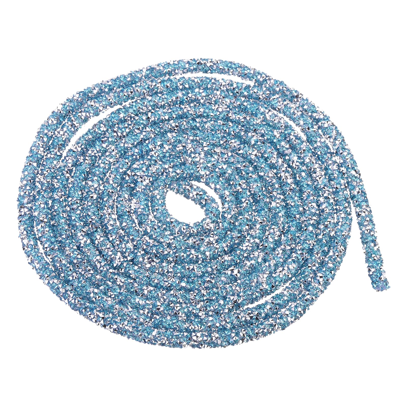 sourcing map 5 Yard 6mm 0.24 inch Glitter Sequins Rope Sequins Rhinestone Tube Cord for DIY Wedding Dresses Costume Clothing Shoes Jewelry Accessory Clear White — view 253