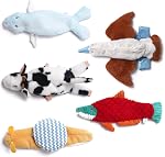 Nocciola 5 pcs Crinkle Dog Squeaky Toys with Double Layer Reinforced Fabric, Durable Dog Toys, No Stuffing Plush Dog Toy Set for Small to Large Dogs