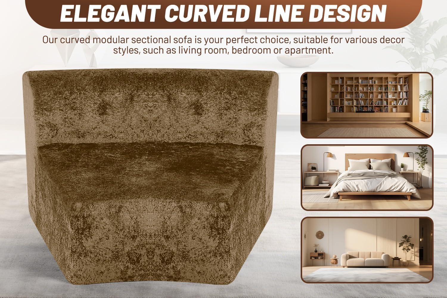 HABUTWAY Modular Sectional Sofa Memory Foam Filled Single Sofa Chair with Deep Seat, Modern Sofa Couches for Living Room Apartment Office, No Assembly Required, Brown 3 81MaCHXz4TL. AC SL1500