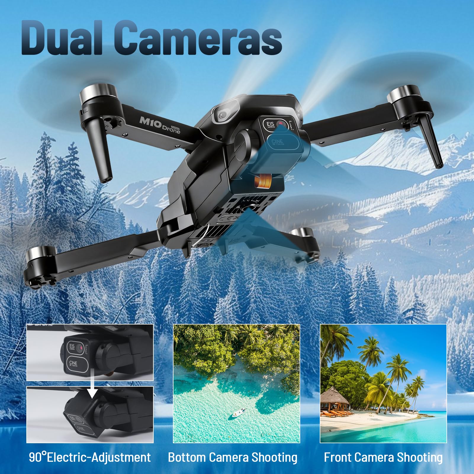Drohne mit Kamera HD 4K,RC Faltbare FPV WiFi Live Ãœbertragung Drohne für Kinder Anfänger,2 Akku Lange Flugzeit,Headless Modus,Flugbahnflug,Hindernisvermeidung,One Key Start/Landen,Headless Modus