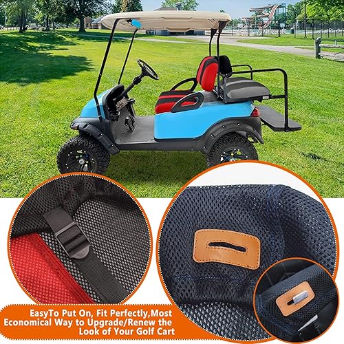 Miniatura 27 de Juego de fundas de asiento de carrito de golf, fundas para asientos delanteros de carrito de golf, ajuste para Club Car Precedent OEM, cojín
