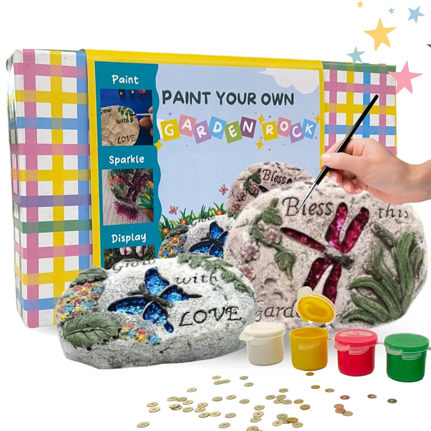 Craftopedia Paint Your Own Garden Rock DIY Art and Craft Kit Eco