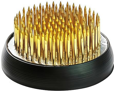 Brass Pin Floral Frog Ikebana Kenzan Flower Arranger Holder with Lead Base Rubber 1.97inch/50mm
