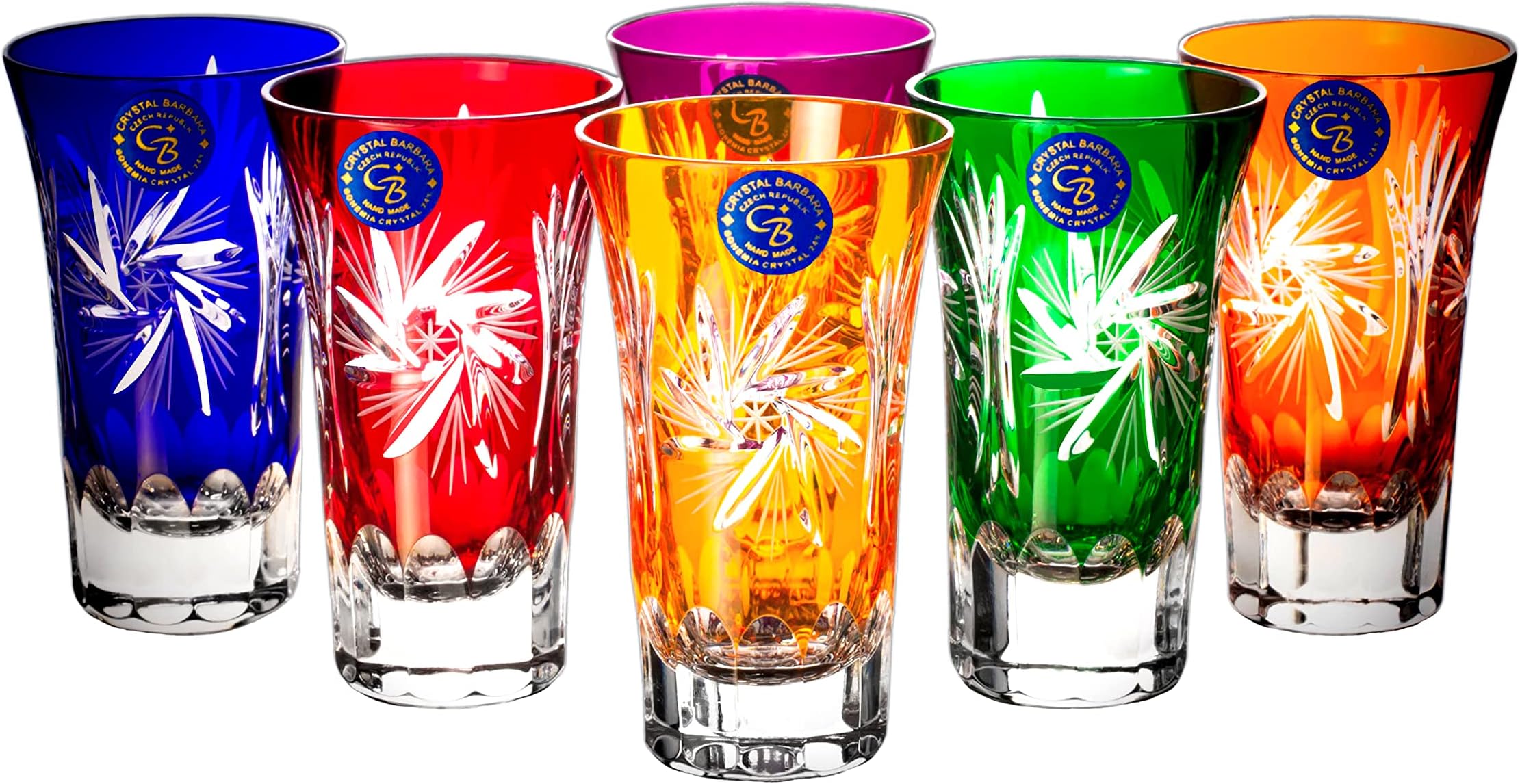 Crystal Open Shot Glasses Tornado Design