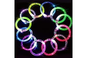 12-Count Pack LED Glow Bracelets Set