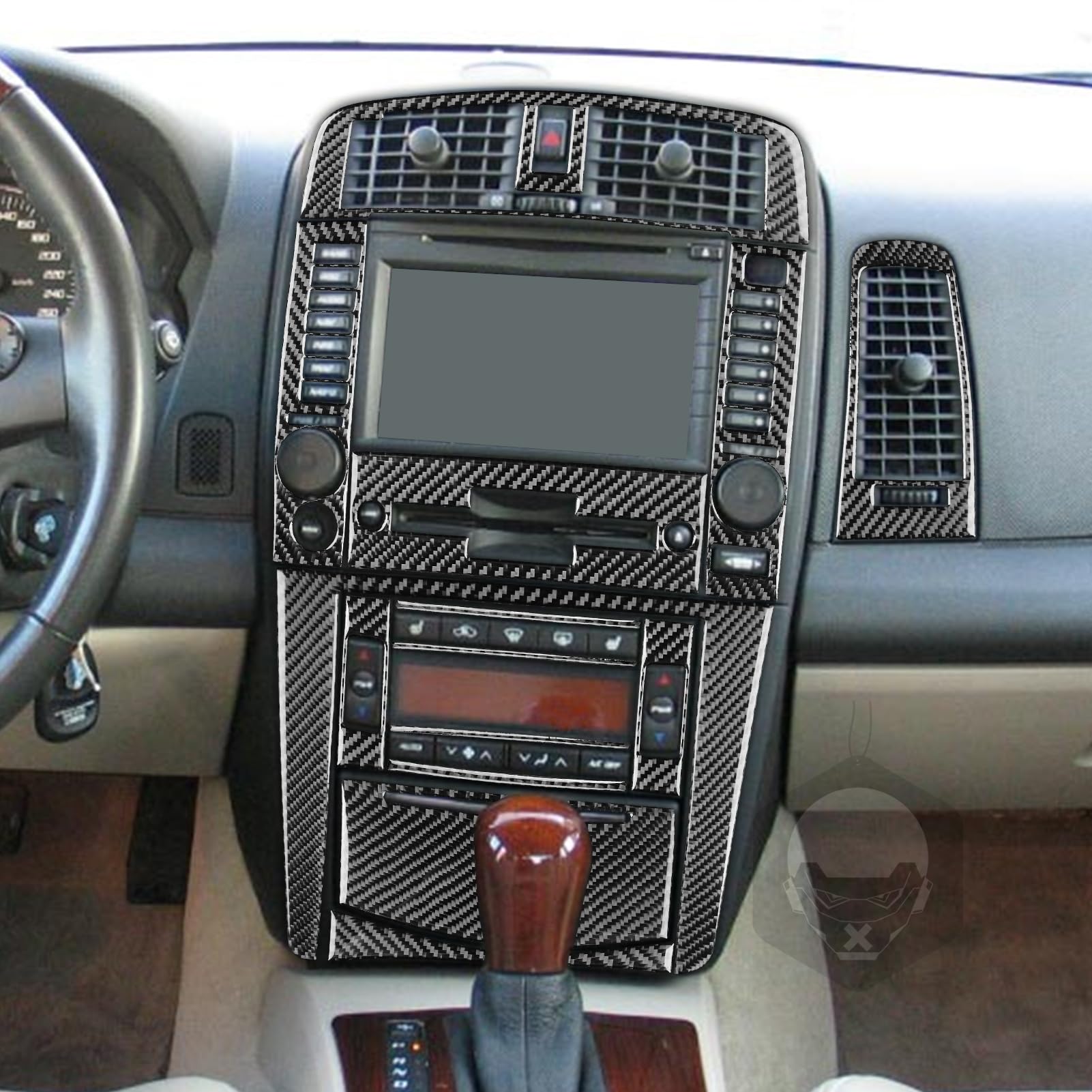 car Interior Accessories Black Carbon Fiber Complete Interior Set 38 pcs Carbon Fiber Cover Decals for Cadillac cts — view 2