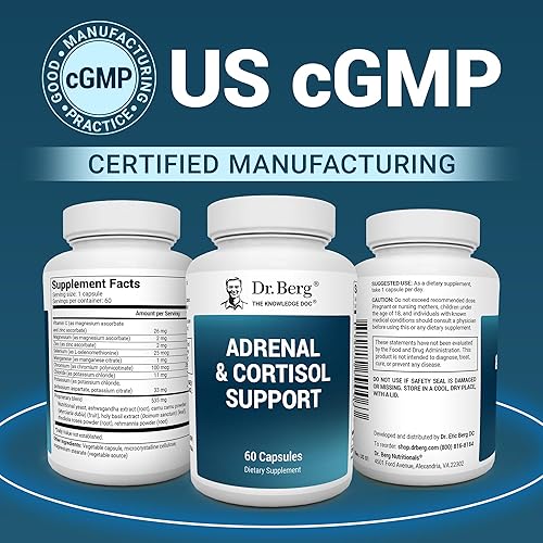 Miniatura 5 de Dr Berg Cápsulas suprarrenales y de cortisol - Suplemento suprarrenal y administrador de cortisol - Estado de ánimo enfoque relajación y apoyo al