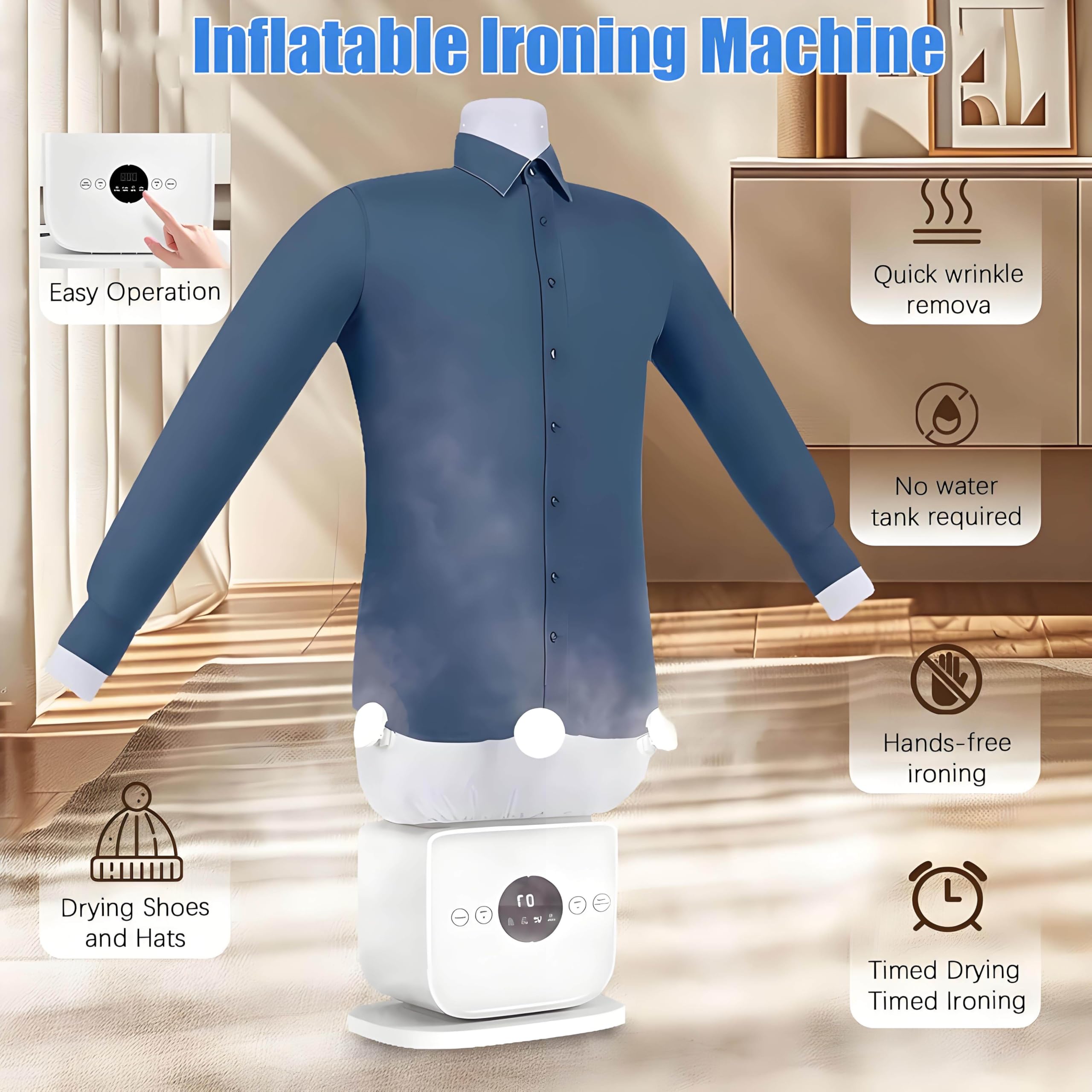 Vaporizador automático de la ropa, solución vertical del planchado de 1400W con el tiempo y la temperatura ajustables, diseño compacto con la aromaterapia incorporada para la eliminación de arrugas si