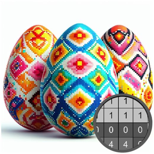 Easter Eggs Color By Number - Pixel Art Festival Coloring Book