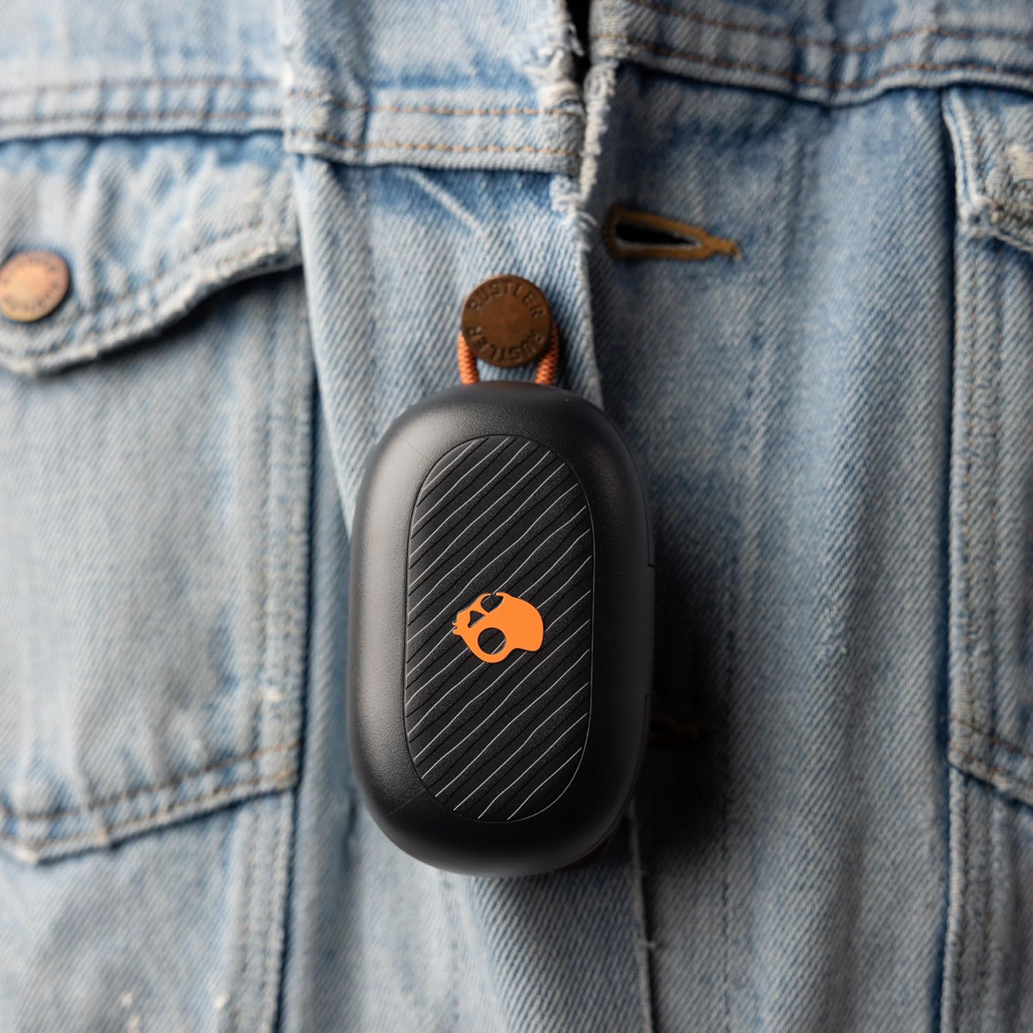 Skullcandy Push Play Active Wireless Earbuds, Bluetooth Headphones, Noise Isolating Fit, 34 Hrs Battery, Secure-Fit Over-Ear Hanger, Sweat Water Resistant, Microphone for iPhone Android - Black/Orange - Image 9