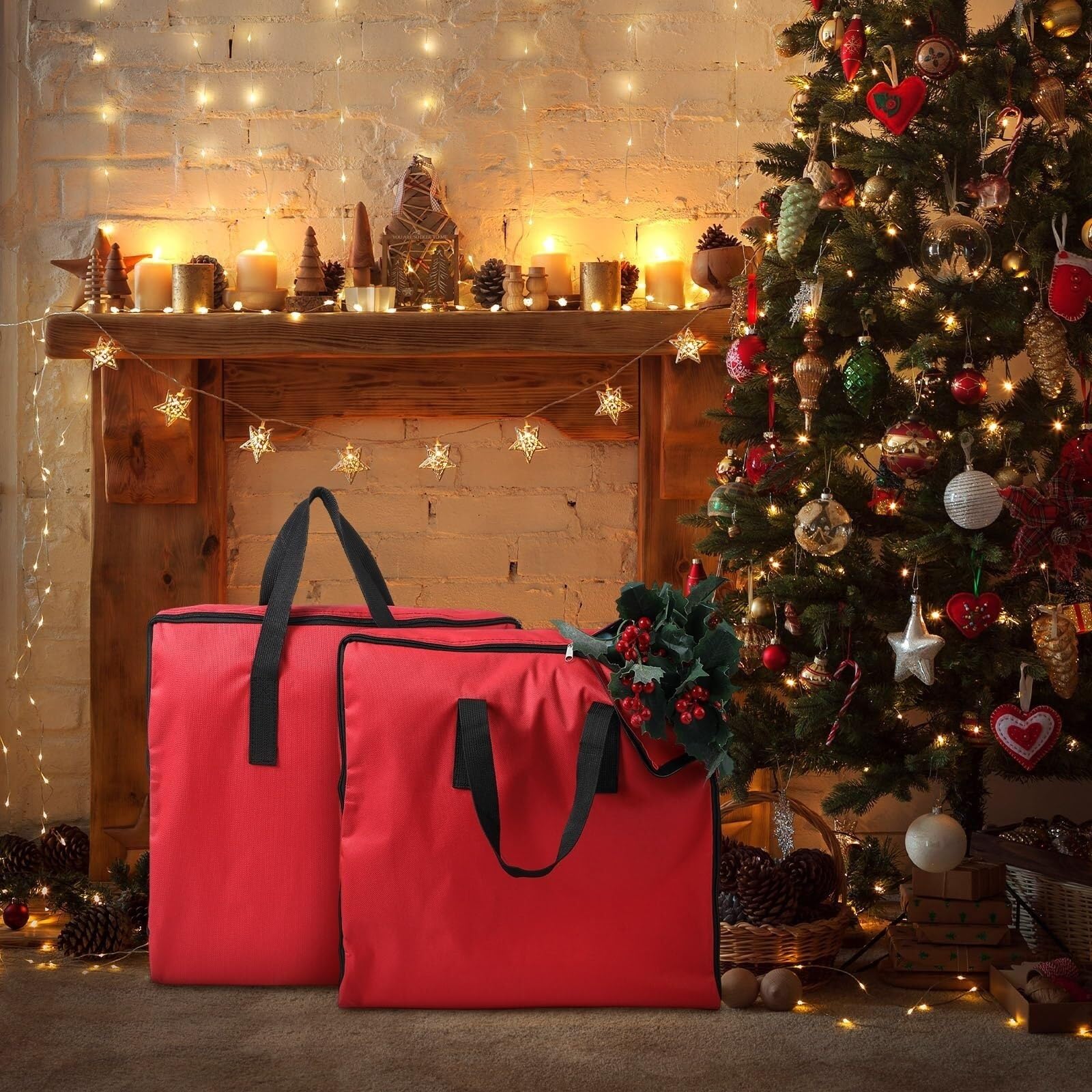 Tasche Weihnachtsbaum-Aufbewahrungstasche Aus Oxford-Stoff Mit Griff Und Reißverschluss, Aufbewahrung Von Weihnachtsbaumdekorationen Weihnachtsbaum(Grün)