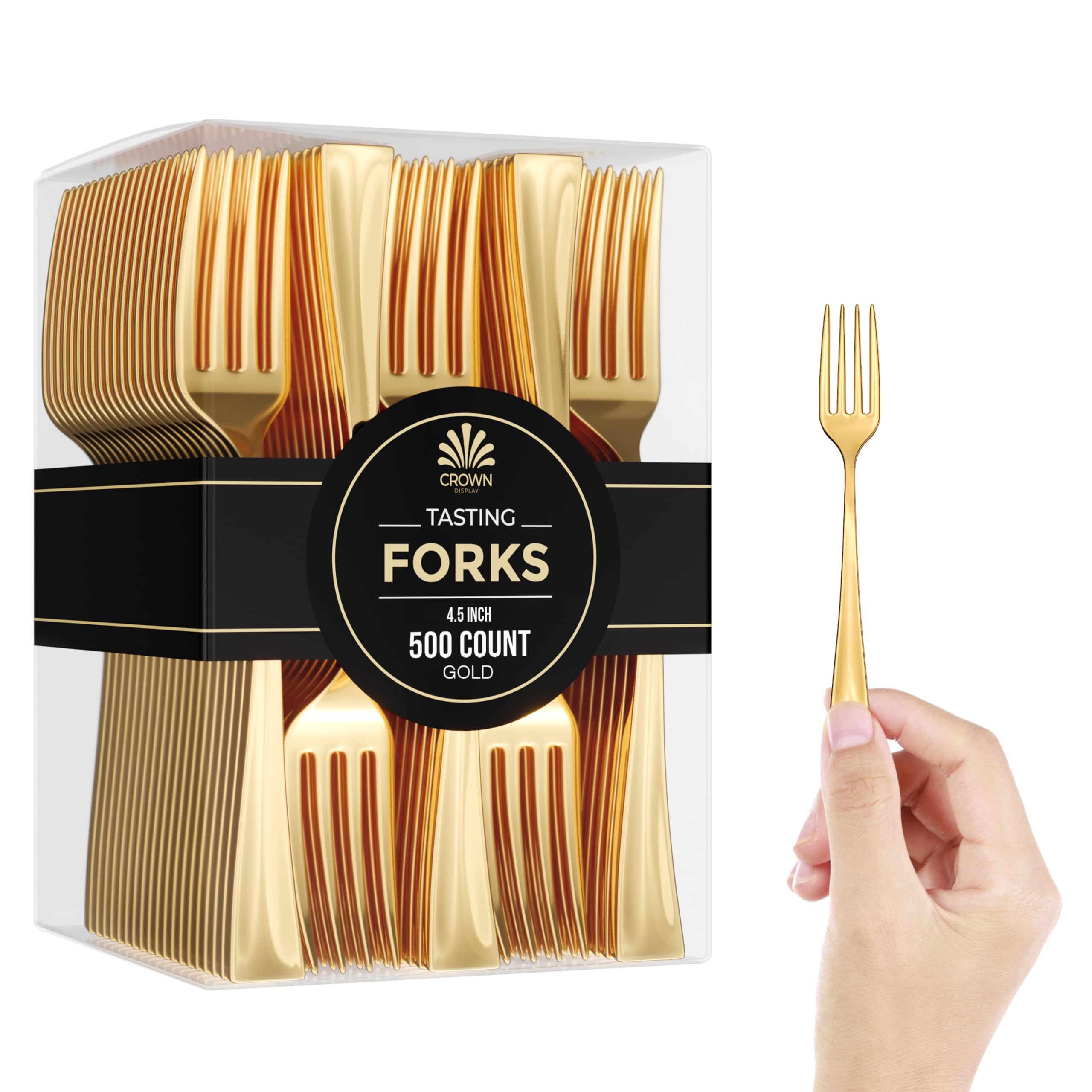 Exquisite Mini Disposable Gold Forks For Desserts - Bulk Pack Of 500 Dessert Forks – Size: 4 Inch - Color: Gol