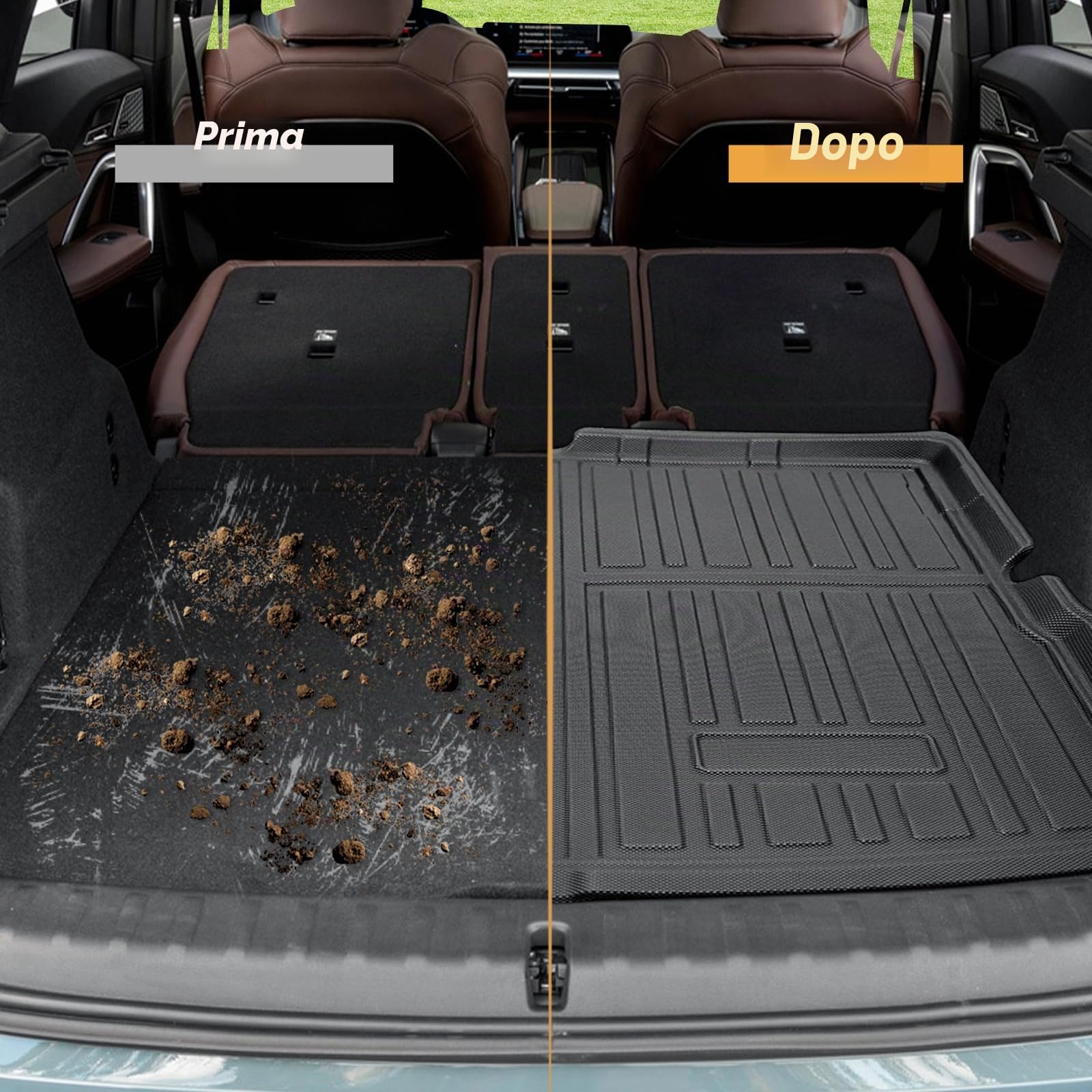 ECOZEN Vasca Baule per BMW x1/ix1 U11 2022-2026 3D Specifica In TPE Proteggi Bagagliaio auto, BMW x1 ix1 U11 Tappetino del bagagliaio con bordino rialzato resistente impermeabile tutte le stagioni