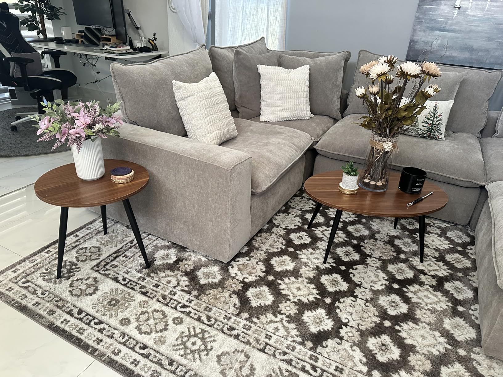 Ultimate Premium Nesting Table Set of 3, Walnut photo review