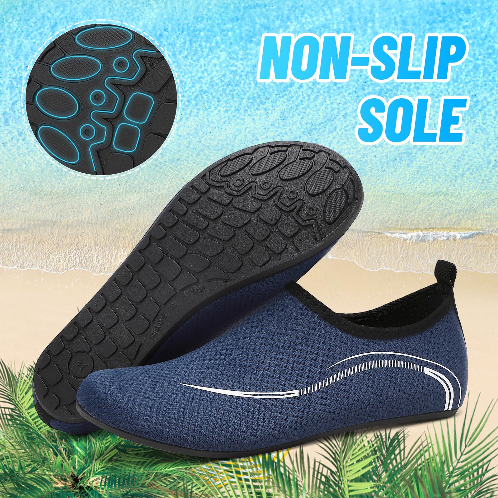 Uomo Donna Scarpe da Scoglio Water Shoes Scarpette per Scogli Scarpe Mare Antiscivolo Scarpe Spiaggia Traspirante Scarpe Acquatiche per Sport Acquatici Parco Acquatico.Gr.34-47 EU