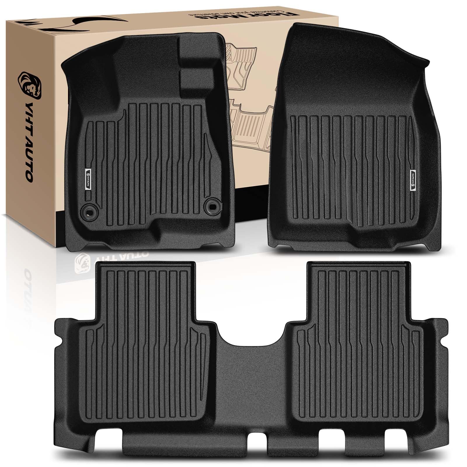 YHTAUTO Car Floor Mats for Honda CRV 2017-2022 (Not Hybrid), Custom Fit All Weather Floor Liners Accessories for Front and Rear (1st & 2nd Row), Odorless Anti-Slip TPE Mats for Car, Set of 3