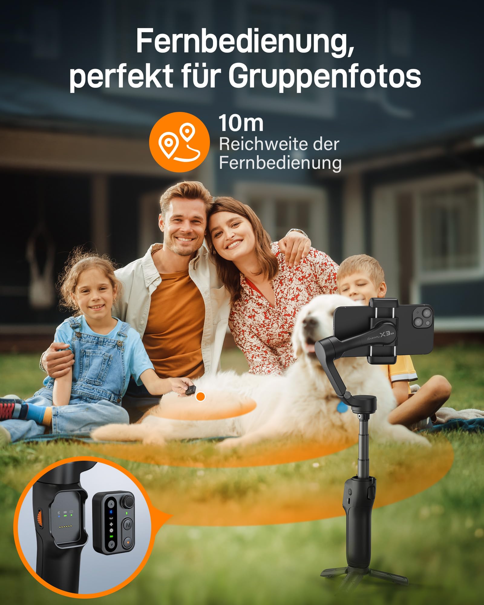 Hohem iSteady X3 SE Plus Gimbal Stabilizator do Telefonu 3-osiowy, składany z odpinanym pilotem i wysuwana rączką, 11h baterii — miniatura 2