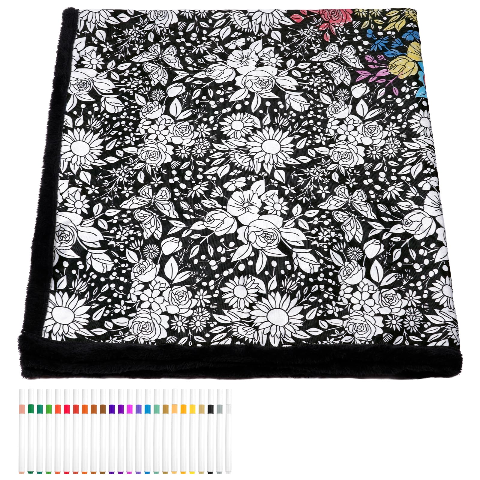 AOOSU DIY Colouring Blanket Creative Personalized Colour Extra‑Thick50×58"