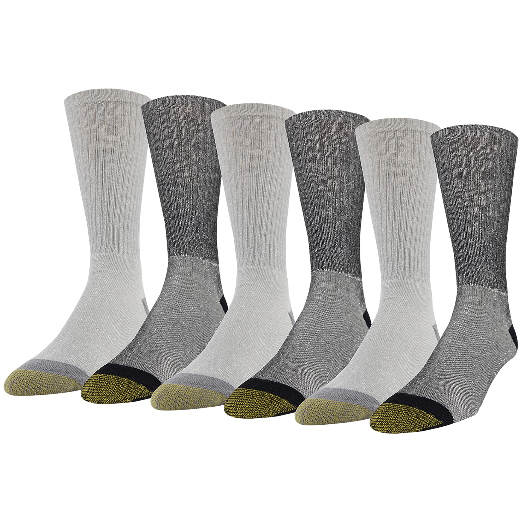 GOLDTOE Men's 656S Cotton Crew Athletic Socks (Multipack)