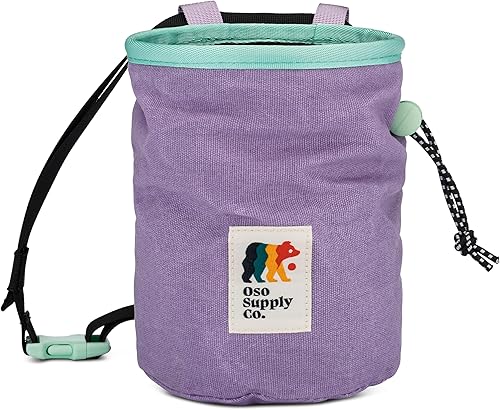 Bolsa de tiza de lona encerada - Bolsillo con cremallera y bolsa de malla para bouldering, escalada en roca, gimnasio, levantamiento de pesas -