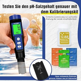 YINMIK Pool pH Salt Meter ORP Salinity Meter for Salt Water Pools