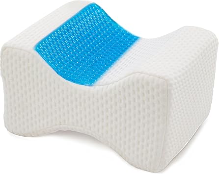 5 STAR SUPER DEALS Orthopedic Cooling Gel & Memory Foam Knee Pillow - Ergonomic Leg Support Wedge, Lumbar & Spine Alignment for Side Sleepers & Pain Relief - Washable Soft Cover