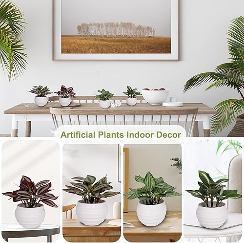 Miniatura 2 de 4 Packs Small Fake Plants Artificial Potted Plants for Home Decor Faux Indoor Plants for Office Desk Farmhouse